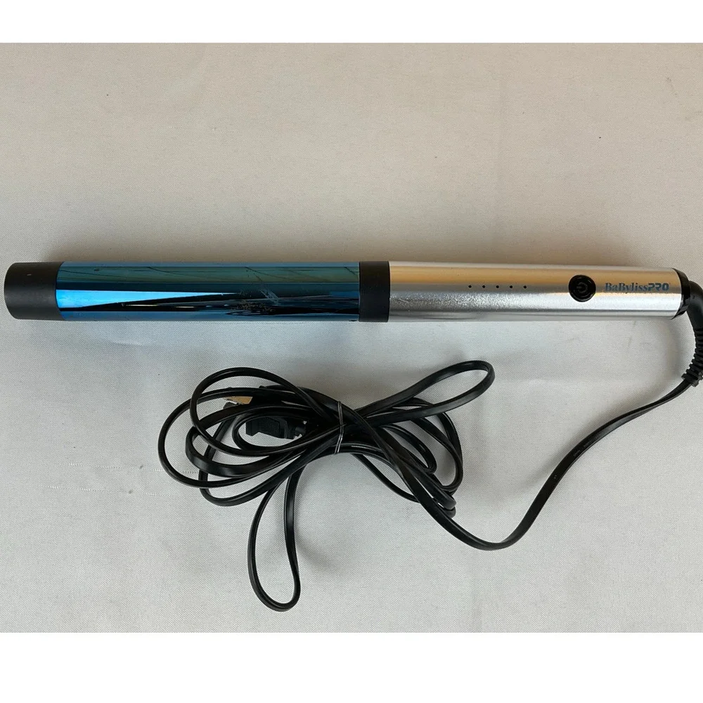 BaByliss PRO Nano Titanium Curling Wand, Blue/Silver